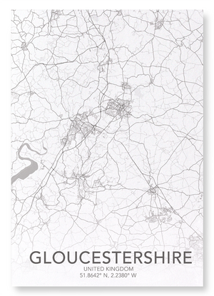 Gloucestershire full map (Pack of 2 prints)