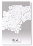 Devon full map (Pack of 2 prints)