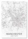 Manchester full map (Pack of 2 prints)