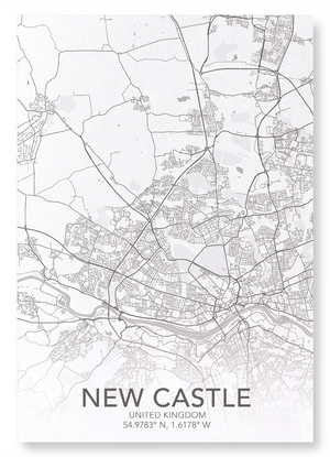 Newcastle full map (Pack of 2 prints)