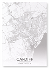 Cardiff full map (Pack of 2 prints)