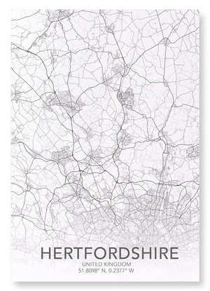 Hertfordshire full map (Pack of 2 prints)