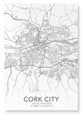 Cork City  full map (Pack of 2 prints)