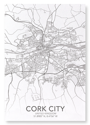 Cork City  full map (Pack of 2 prints)