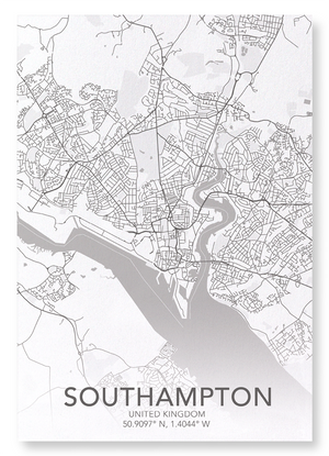 Southampton full map (Pack of 2 prints)