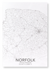 Norfolk full map (Pack of 2 prints)