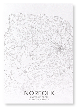 Norfolk full map (Pack of 2 prints)