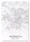 Norwich full map (Pack of 2 prints)