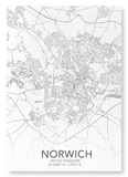 Norwich full map (Pack of 2 prints)