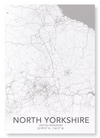 North Yorkshire full map (Pack of 2 prints)