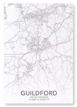 Guildford full map (Pack of 2 prints)