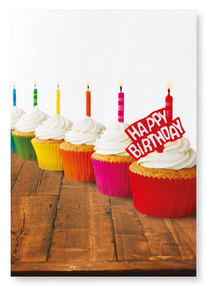 Rainbow of birthday cupcakes (Pack of 2 prints)