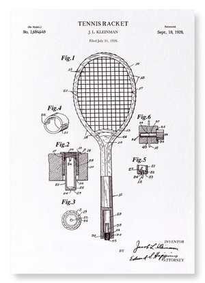 Patent of tennis racket (1928) (Pack of 2 prints)