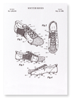 Patent of soccer shoes (1980) (Pack of 2 prints)