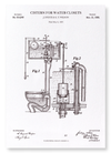 Patent of cistern for water closets (1898) (Pack of 2 prints)