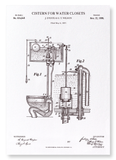 Patent of cistern for water closets (1898) (Pack of 2 prints)