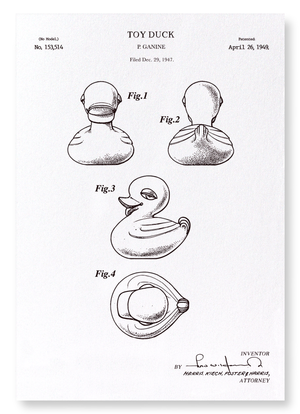 Patent of toy duck (1949) (Pack of 2 prints)