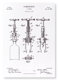 Patent of corkscrew (1898) (Pack of 2 prints)