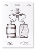 Patent of beer pump (1886) (Pack of 2 prints)