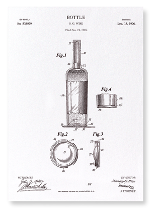 Patent of bottle (1906) (Pack of 2 prints)