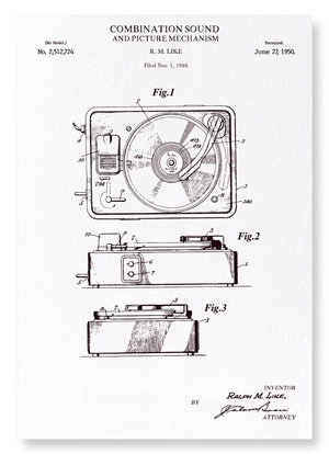 Patent of sound and picture mechanism (1950) (Pack of 2 prints)