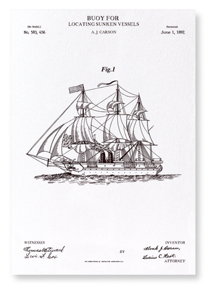 Patent of buoy (1897) (Pack of 2 prints)