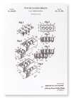 Patent of toy building brick (1961) (Pack of 2 prints)