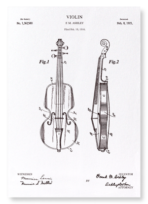 Patent of violin (1921) (Pack of 2 prints)