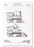 Patent of toy train (1886) (Pack of 2 prints)