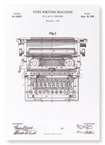 Patent of type writing machine (1889) (Pack of 2 prints)