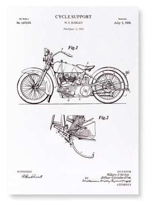 Patent of cycle support (1928) (Pack of 2 prints)