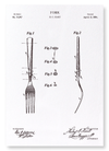 Patent of fork (1884) (Pack of 2 prints)