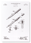 Patent of fountain pen cap (1911) (Pack of 2 prints)