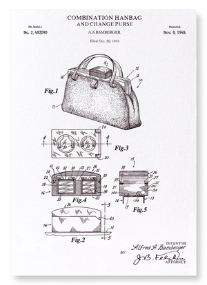 Patent of handbag (1949) (Pack of 2 prints)