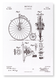 Patent of bicycle (1887) (Pack of 2 prints)