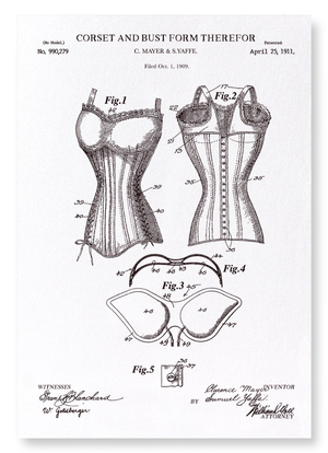 Patent of corset and bust (1911) (Pack of 2 prints)