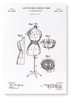 Patent of adjustable dress form (1917) (Pack of 2 prints)