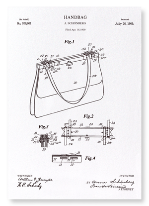 Patent of handbag (1909) (Pack of 2 prints)