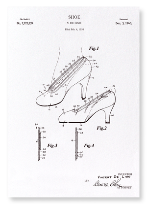 Patent of shoe (1940) (Pack of 2 prints)