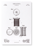 Patent of thread spool (1877) (Pack of 2 prints)