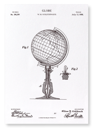 Patent of globe (1888) (Pack of 2 prints)