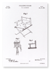 Patent of folding chair (1862) (Pack of 2 prints)