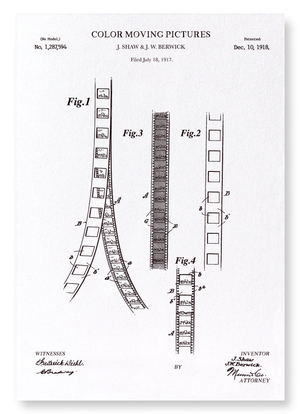 Patent of colour moving pictures (1918) (Pack of 2 prints)