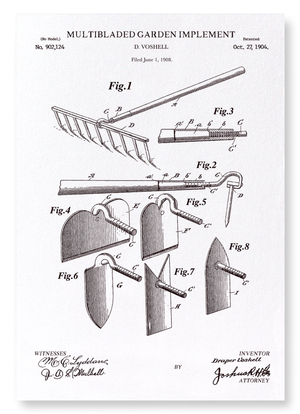 Patent of garden implement (1904) (Pack of 2 prints)