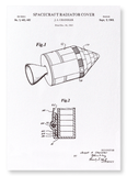 Patent of spacecraft Radiator Cover (1969) (Pack of 2 prints)