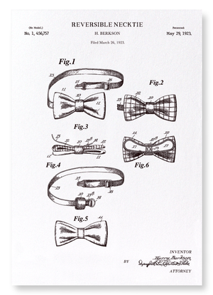 Patent of reversible bow tie (1923 (Pack of 2 prints)