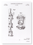 Patent of hanging flower pot (1979) (Pack of 2 prints)