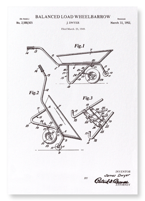 Patent of wheelbarrow (1952) (Pack of 2 prints)