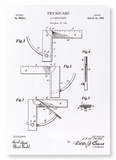 Patent of try square (1908) (Pack of 2 prints)