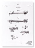 Patent of key (1920) (Pack of 2 prints)